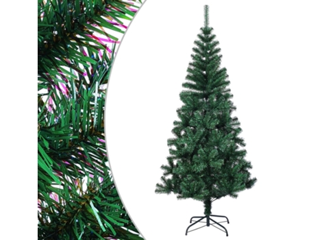 vidaXL Árbol de Navidad artificial puntas iridiscentes PVC verde 180cm