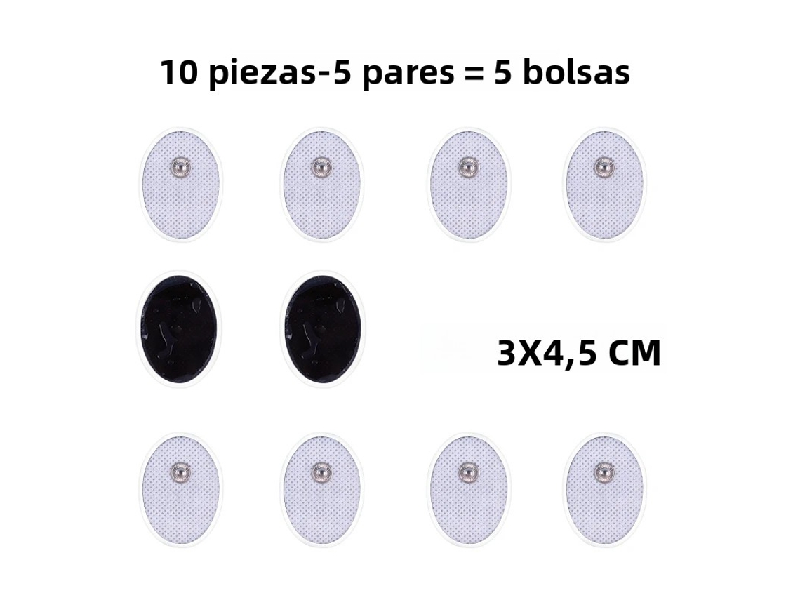 (10 Piezas, 3 X 4,5 Cm) Parches De Gel De Repuesto Autoadhesivos Para Terapia De Masaje De Pulso Tens