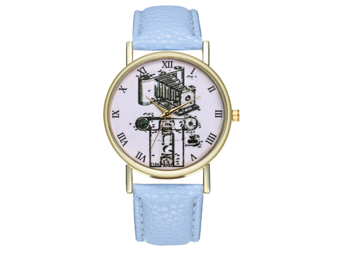 Reloj Zhoulianfa T303-a De Cuarzo Azul Claro Para Negocios, Con Correa De Cuero, Para Hombres Y Mujeres.