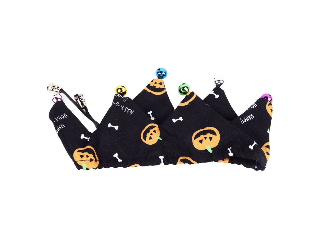 Collar de Halloween para gatos con cascabeles y estampado de calabazas, bufanda ajustable para gatos, disfraz de Halloween para mascotas pequeñas.