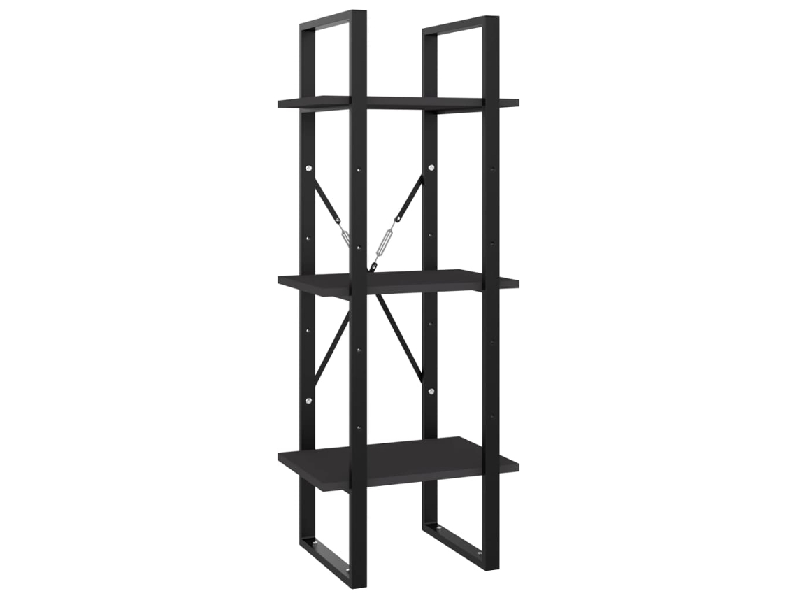 Librería con 3 estantes, derivados de la madera, gris, MAISON EXCLUSIVE