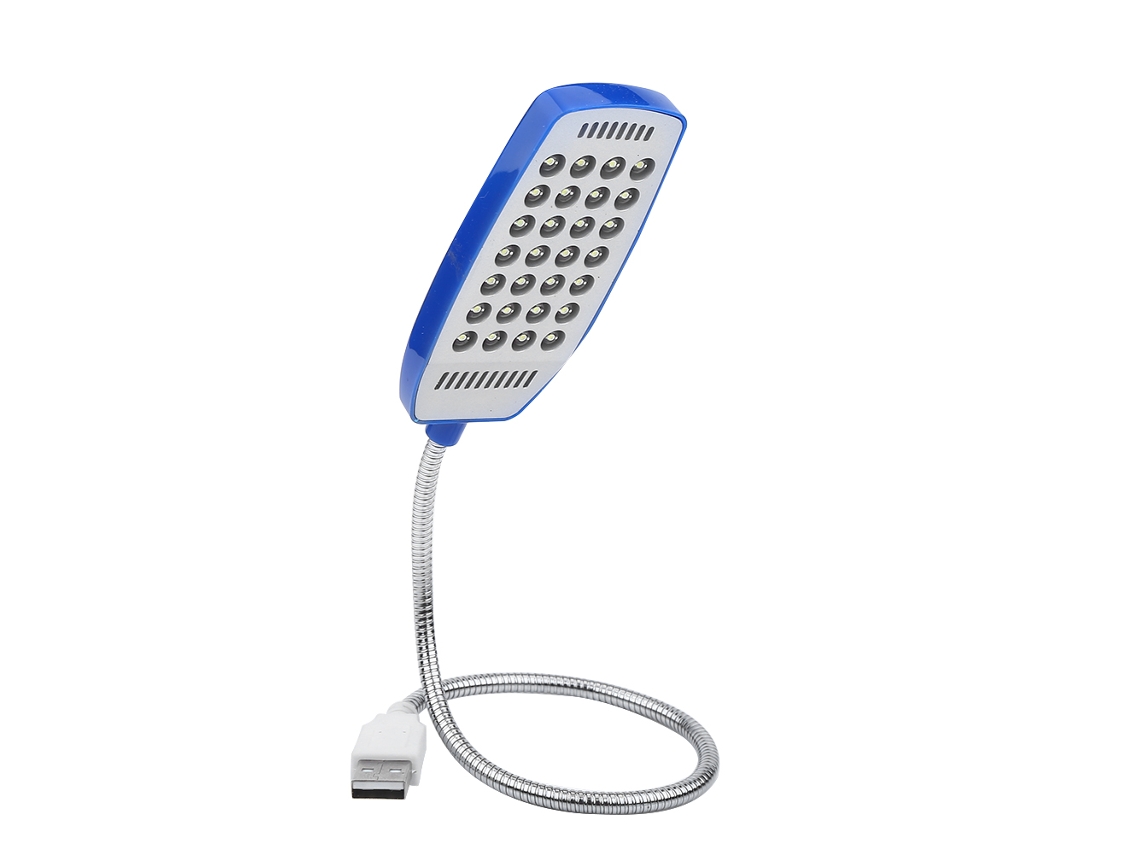 Rebe-luz Led Flexible De Lectura Portátil 5v Con Usb Mini Gooseneck 28 Led Para Ordenador Y Laptop Azul