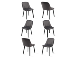 Sillas De Comedor Goeurvant 993(pack De 6, Gris Oscuro, Terciopelo)