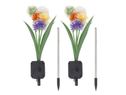 2026-2 Piezas Lámpara De Jardín Solar Flor Ip65 Impermeable Decorativa Para Exterior Patio Jardin