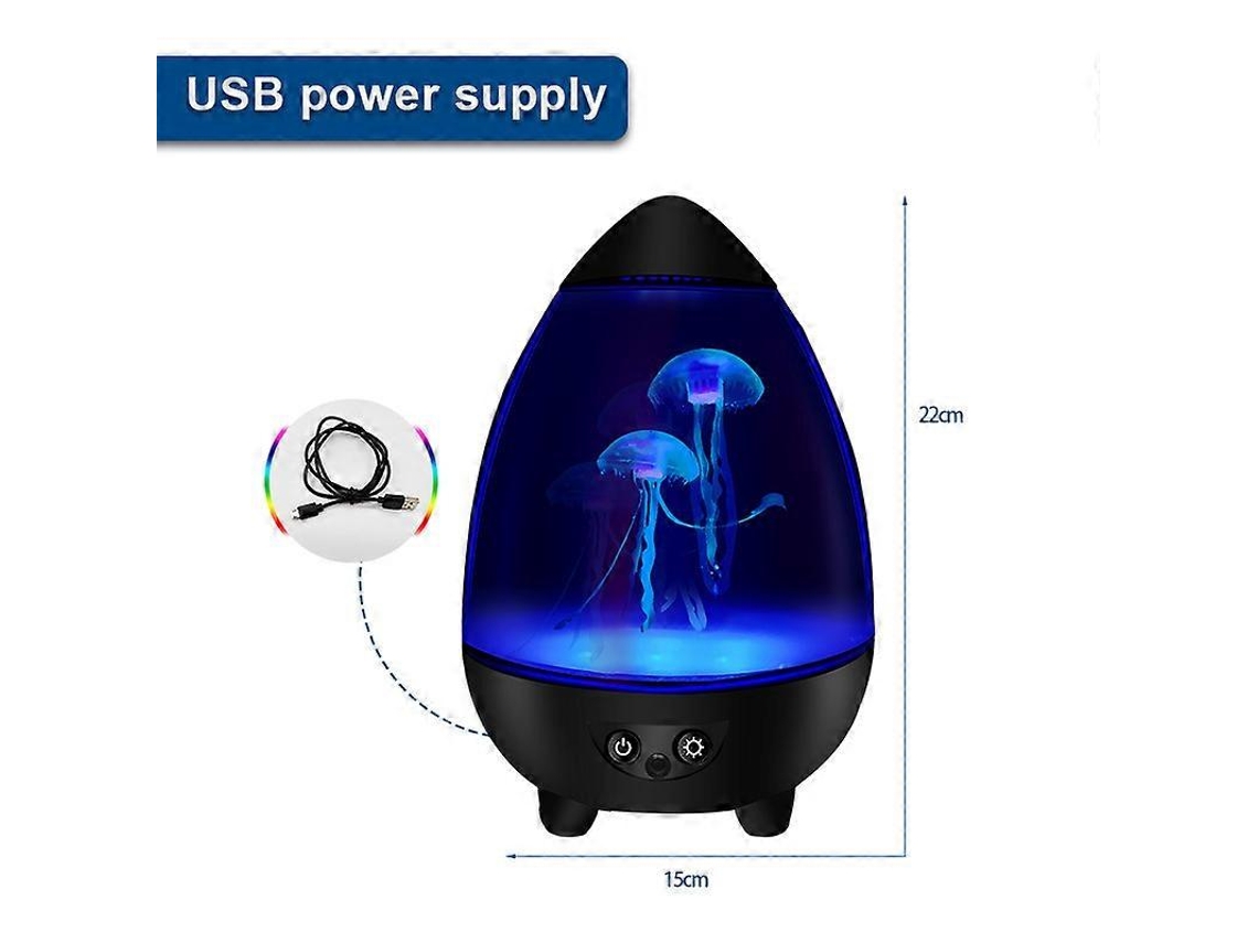 Lámpara de medusa silenciosa con alimentación USB, luz nocturna pequeña, decoración creativa - Rosewell