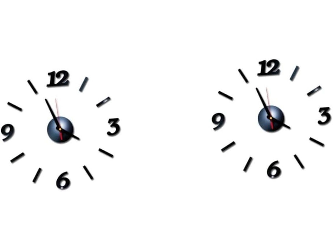 Reloj de pared digital de 2 piezas, silencioso y decorativo para sala de estar, Gokoco