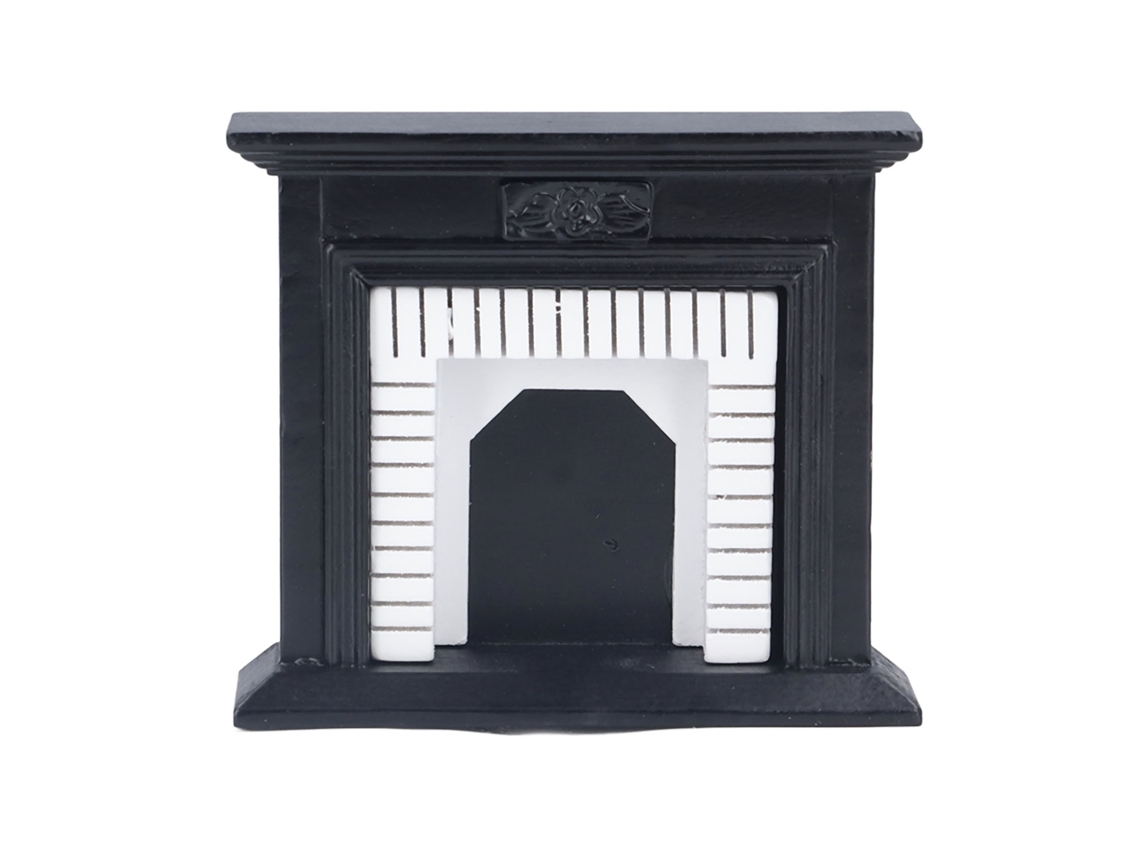 Chimenea En Miniatura Para Casa De Muñecas Vintage A Escala 1:12, Muebles De Abedul Blanco Y Negro.