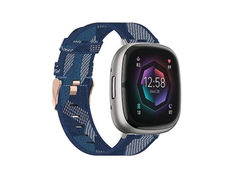 Correa para Fitbit Sense Correa de reloj de lona tejida de nailon azul VENISYMLIS