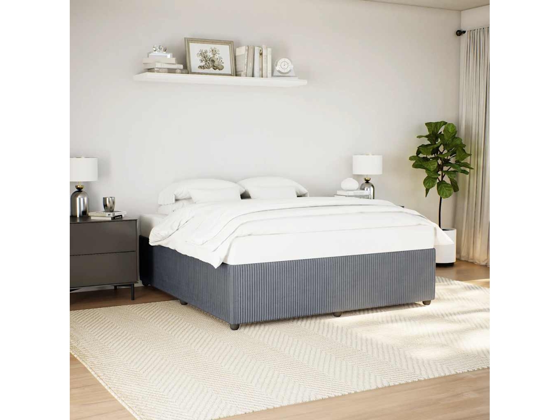 Estructura De Cama Sin Colchón Terciopelo Gris Oscuro 180x200cm