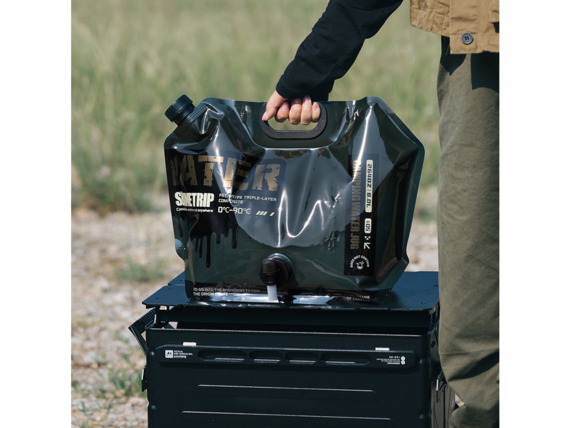 Bolsa de agua para acampar de gran capacidad con grifo y asa