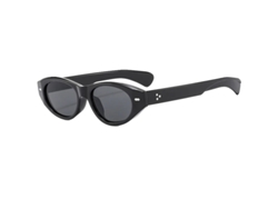 Gafas de sol estilo retro ovalado, protección UV400, como se muestra en la imagen, color negro.