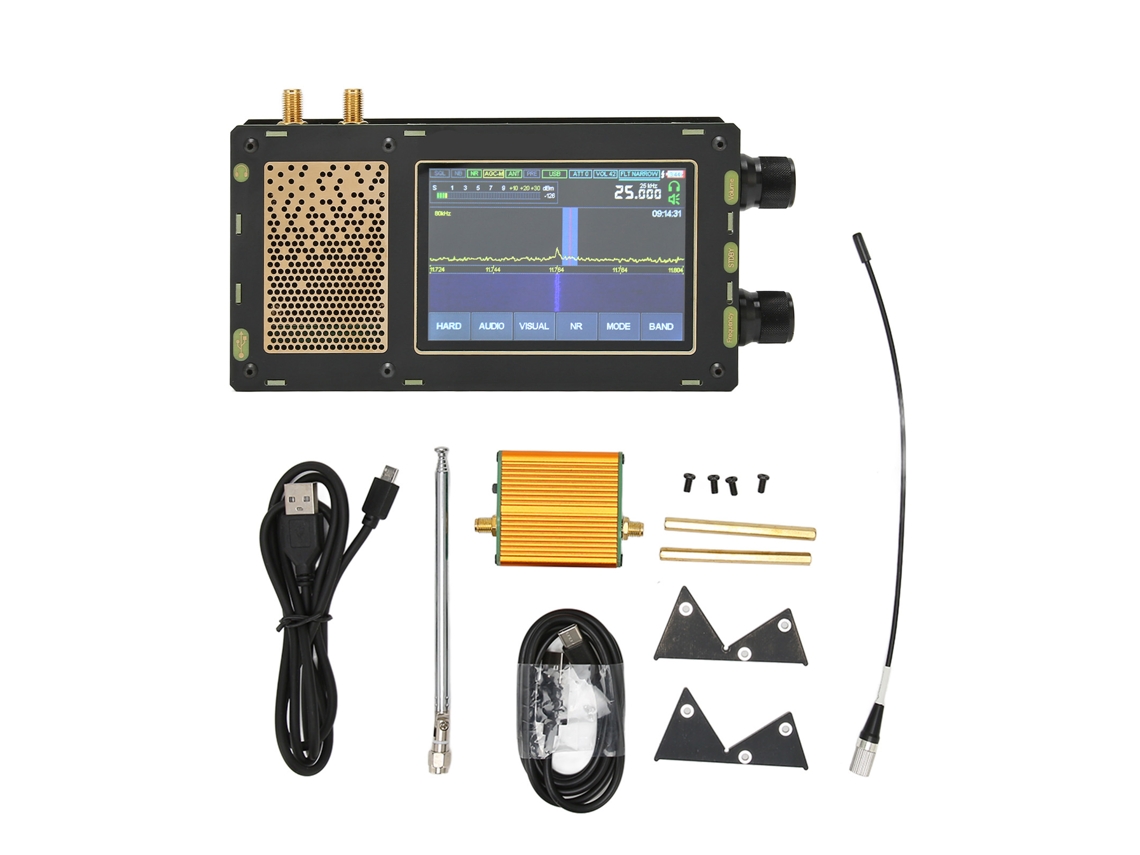 Receptor SDR DSP con pantalla táctica de 3,5 pulgadas y batería de 3600 mAh
