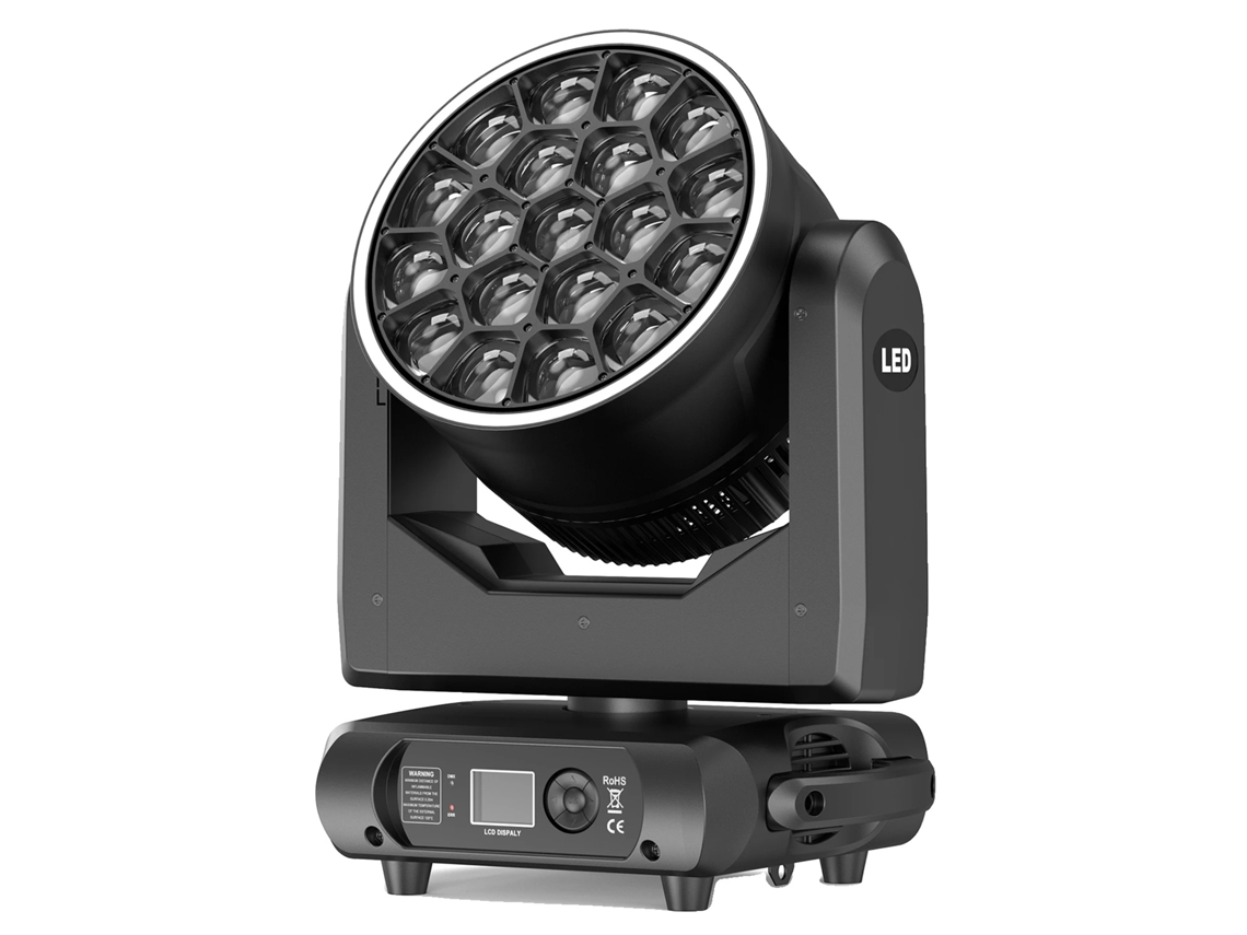 Efecto de iluminación de escenario, 19 x 15 W RGBW 4 en 1, luz de escenario DMX, uso profesional, negro, enchufe OEM
