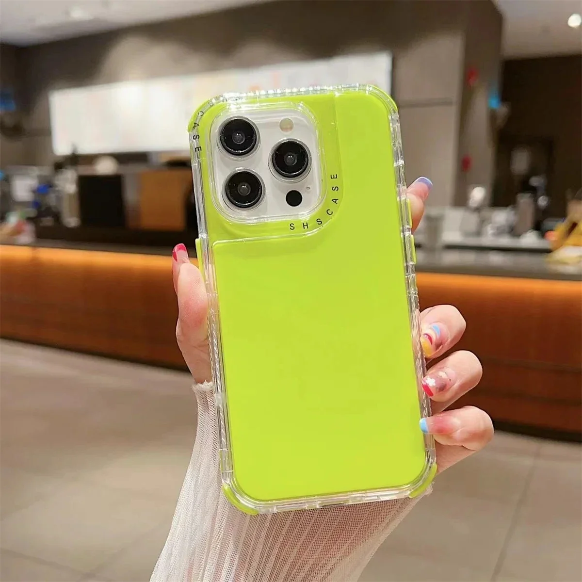 (verde Fluorescente, Iphone 16 Pro Max) Funda 3 En 1 Para Iphone, Protección Contra Caídas De Grado Militar.