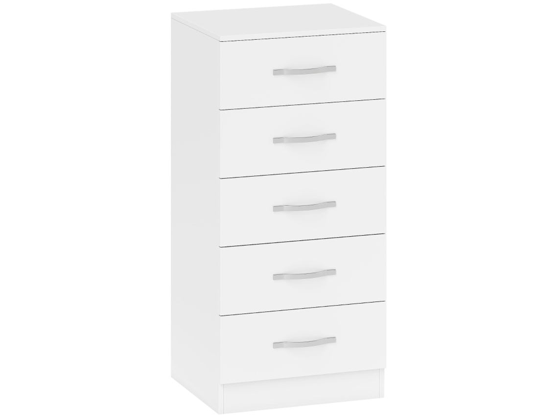Cómoda Blanca De 5 Cajones