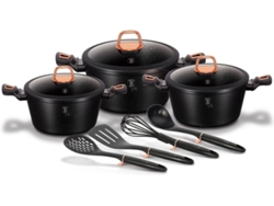 Batería de Cocina BERLINGER HAUS Black Rose Negro (10un)