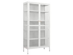 Maison Exclusive - Vitrina De Acero Y Vidrio Templado Blanca 90x40x180 Cm