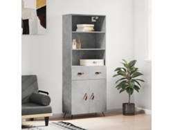 Aparador Alto Madera Contrachapada Gris Hormigón 69,5x34x180 Cm