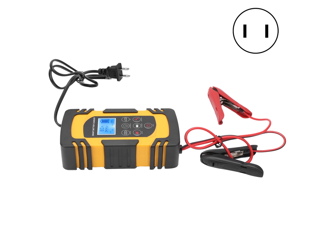 Cargador De Batería Inteligente Profesional Para Coche Con 6 Modos De Protección Y Recarga Automática - Amarillo
