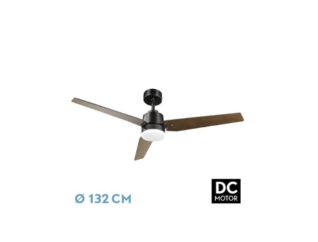 Ventilador DC Captus 22W Negro 3 Aspas Negro/Roble FABRILAMP