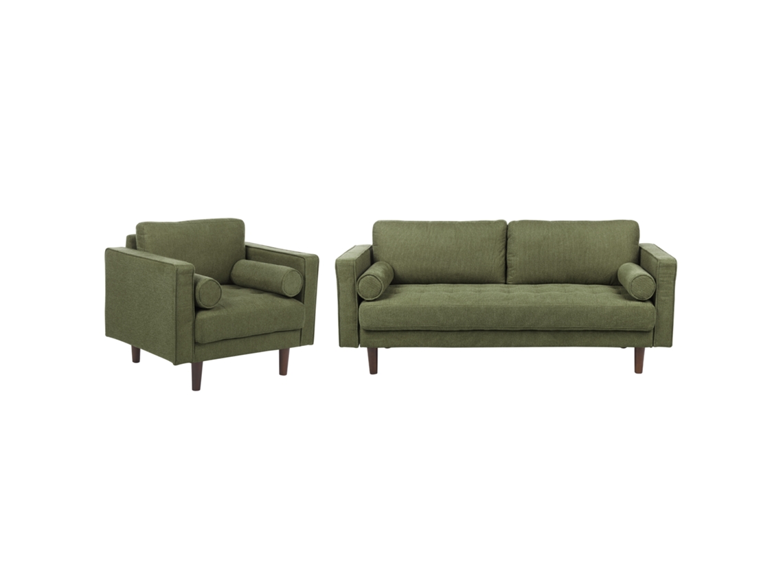 BELIANI Conjunto de Salón Retro Nurmo en Poliéster Verde 174X77X78