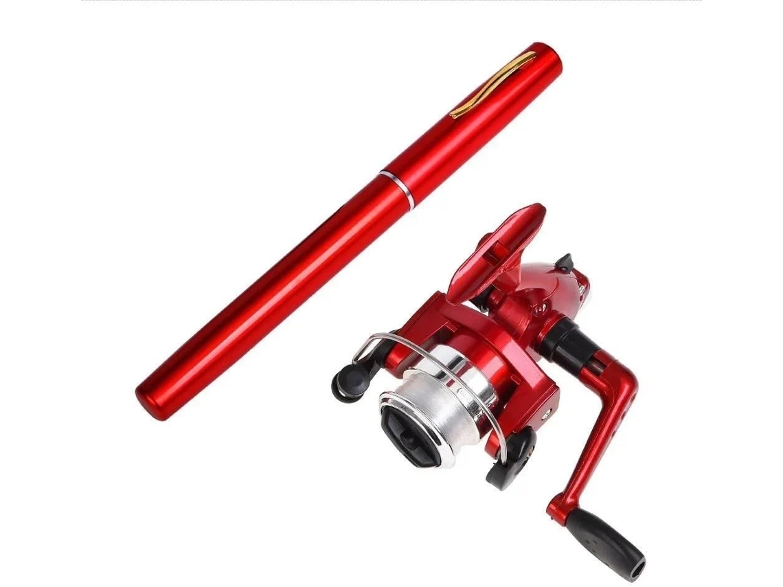 Caña De Pescar, Pescar Para Pesca En El Mar, Mini Telescópica Portátil 20 Cm, Con Forma Bolígrafo, Plegable...