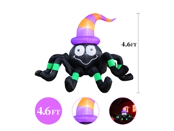 Araña inflable de Halloween de 1,4 m con luces LED para jardín