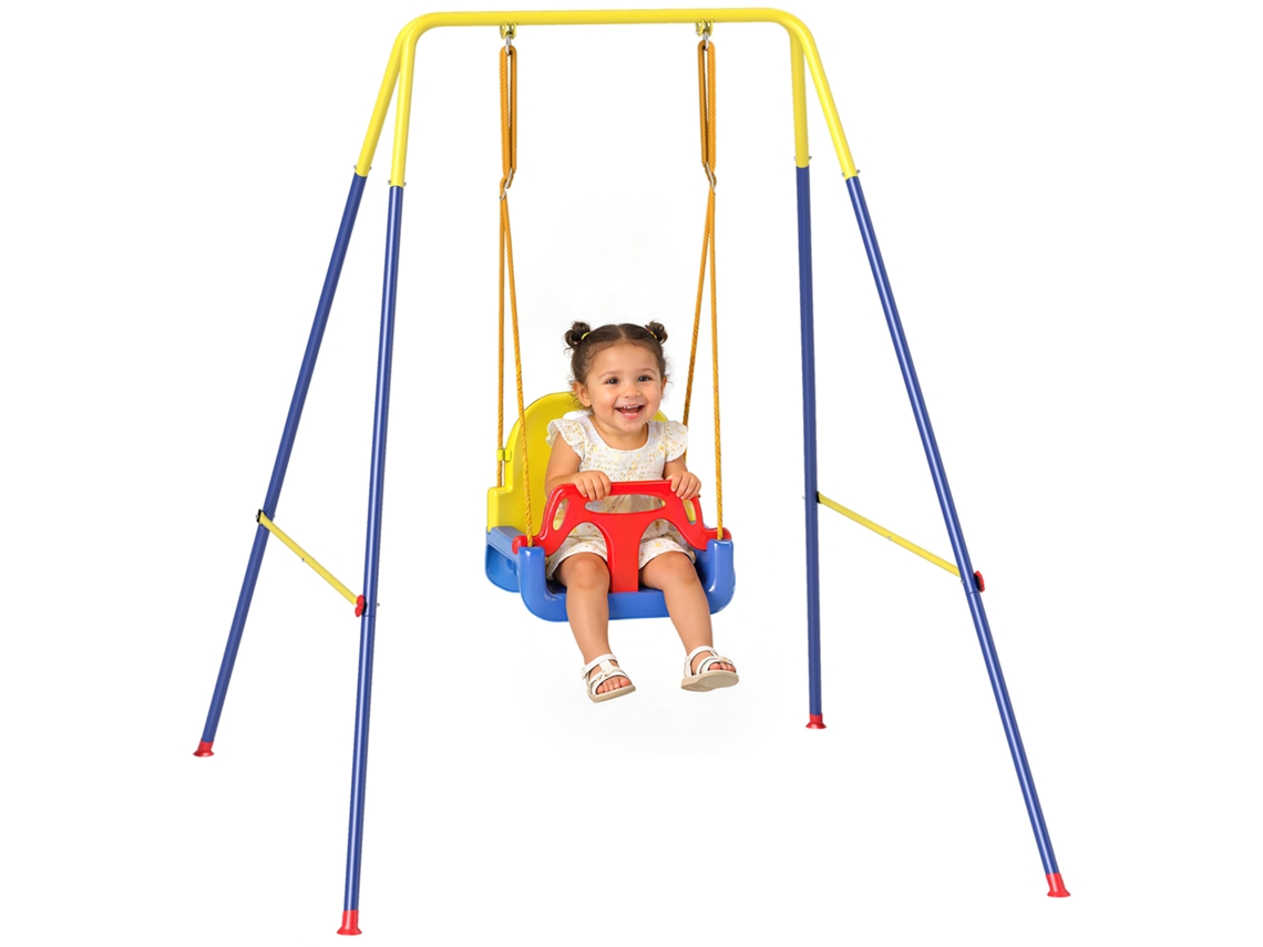 Columpio Infantil 3 En 1, Plegable, Con Asiento Ajustable, Para Uso Interior Y Exterior, Multicolor.