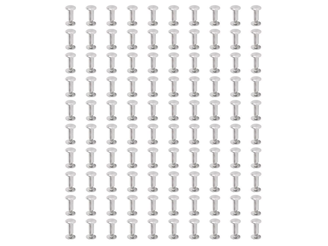 100 Juegos De Remaches Y Tornillos De Acero Inoxidable M2.5 Para Decoración De Ropa Y Trabajos En Cuero.