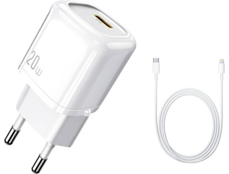 Cargador Fast Charge 20 W 7882 7882 (3A - Tipo C, Lightining - Blanco)