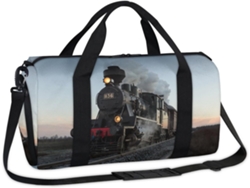 Bolso de marca con diseño de tren de vapor, 45x21x23cm, tejido de poliéster.