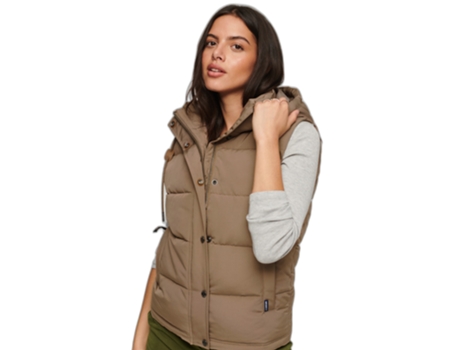 Chaqueta sin mangas con capucha para mujer SUPERDRY Everest M