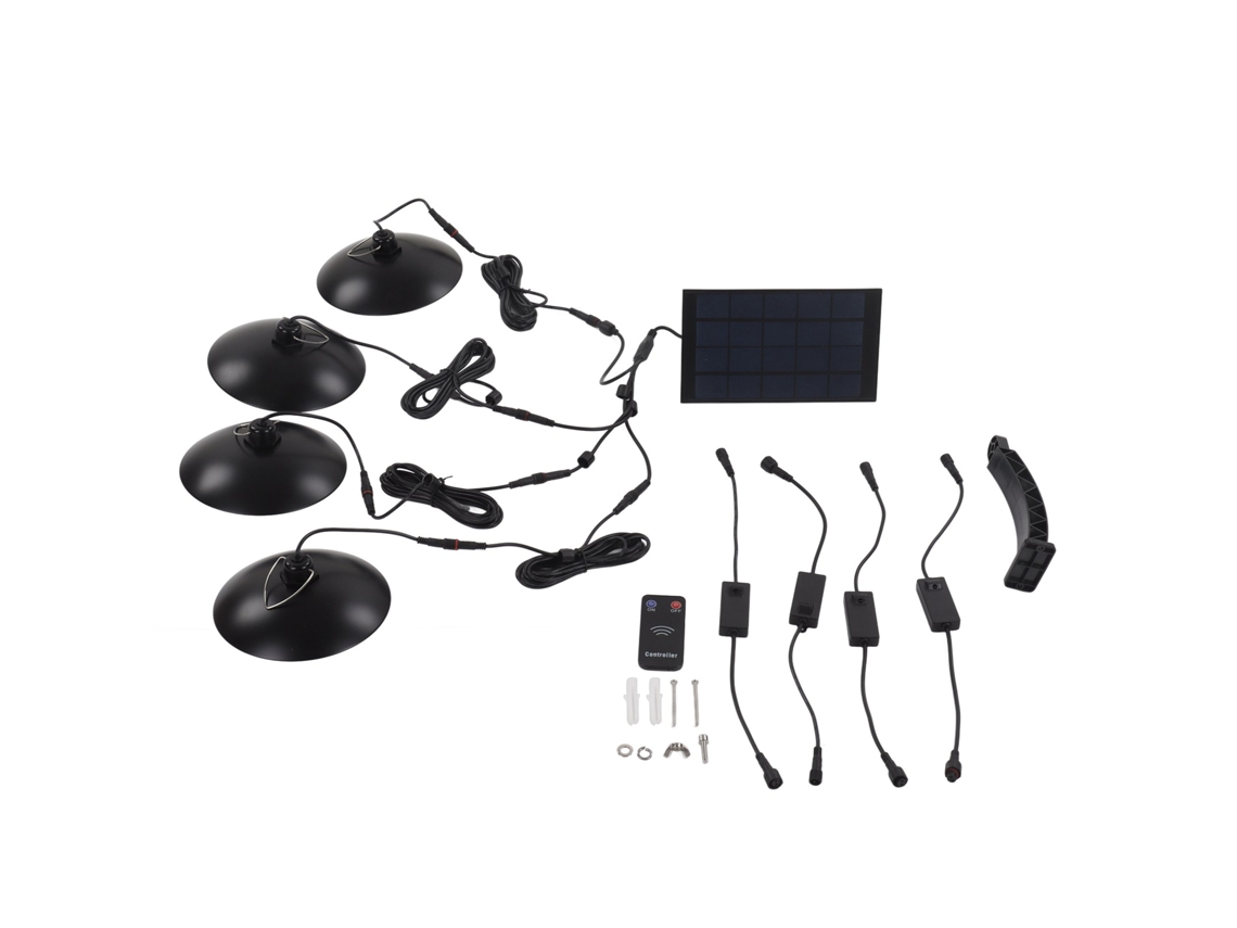 Lámpara solar LED de alto brillo, resistente al agua IP65, con control remoto infrarrojo CHABERLU