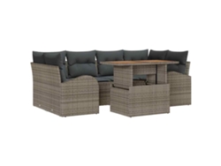 Maison Exclusive - Conjunto De Sofá De Jardín 7 Pcs Gris Poliratán