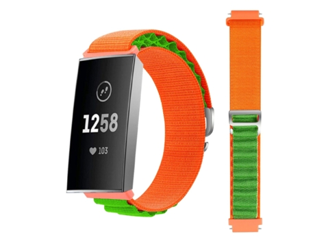 Correa Loop Alpine para Fitbit by Google Charge 3 Naranja y Verde