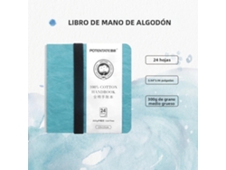 Cuaderno de acuarela azul, algodón de 100 g/m², 300 g/m² Mdug (10 x 10 cm)