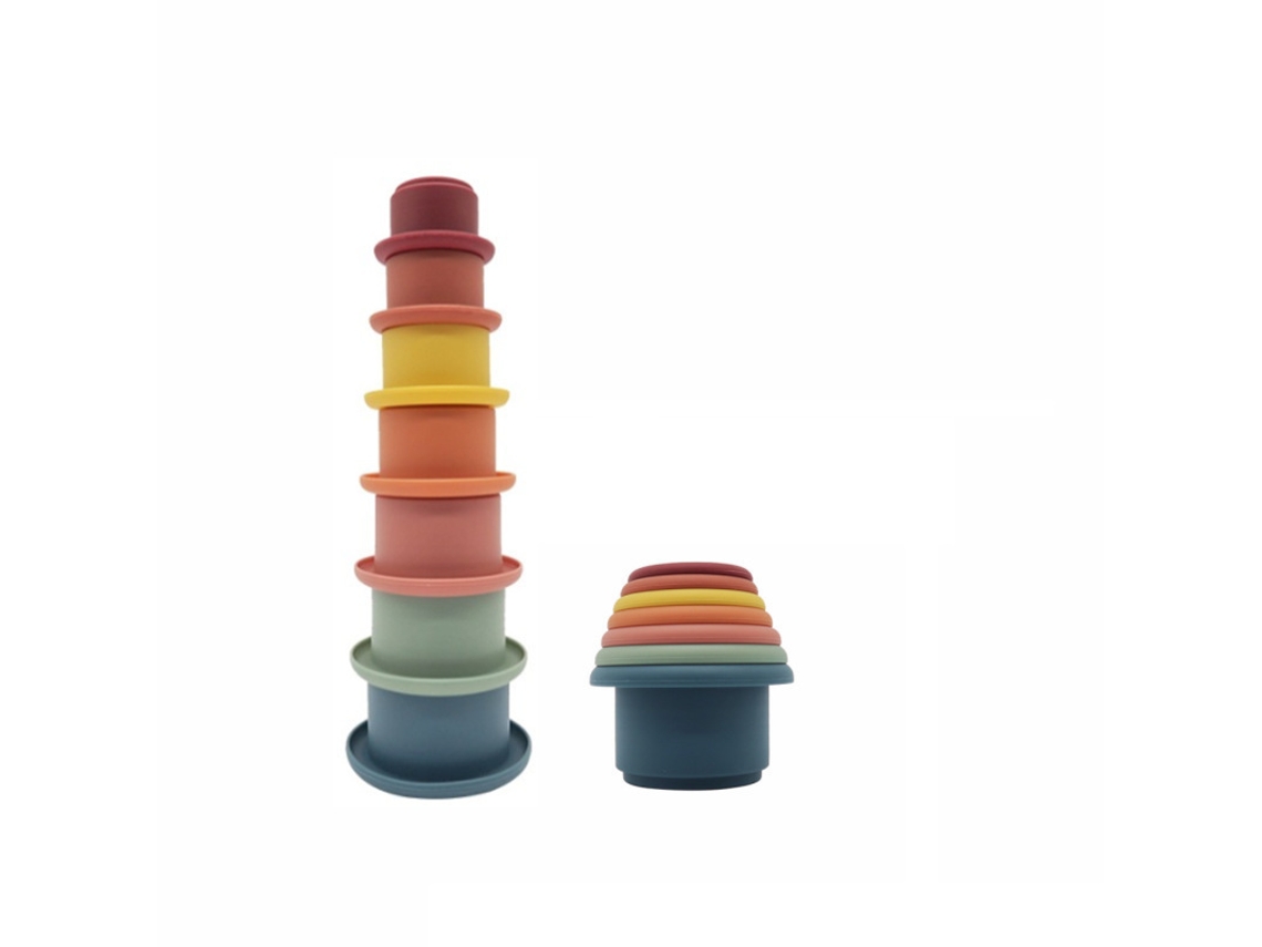 Vasos apilables, juguetes de construcción para bebés, vasos apilables de silicona, juguetes educativos para niños Elisefashion