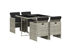 Maison Exclusive - Set Comedor De Jardín 5 Pzas Cojines Ratán Sintético Gris Claro
