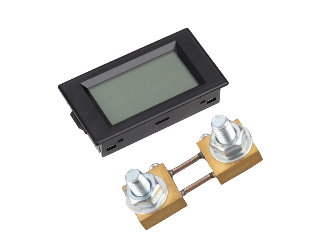 Amperímetro Digital Para Montaje En Panel Con Pantalla Lcd, 100 A, Resistencia De Derivación, 100 A/75 Mv, Pantalla Led Azul, Ca/cc 8 V-12 V