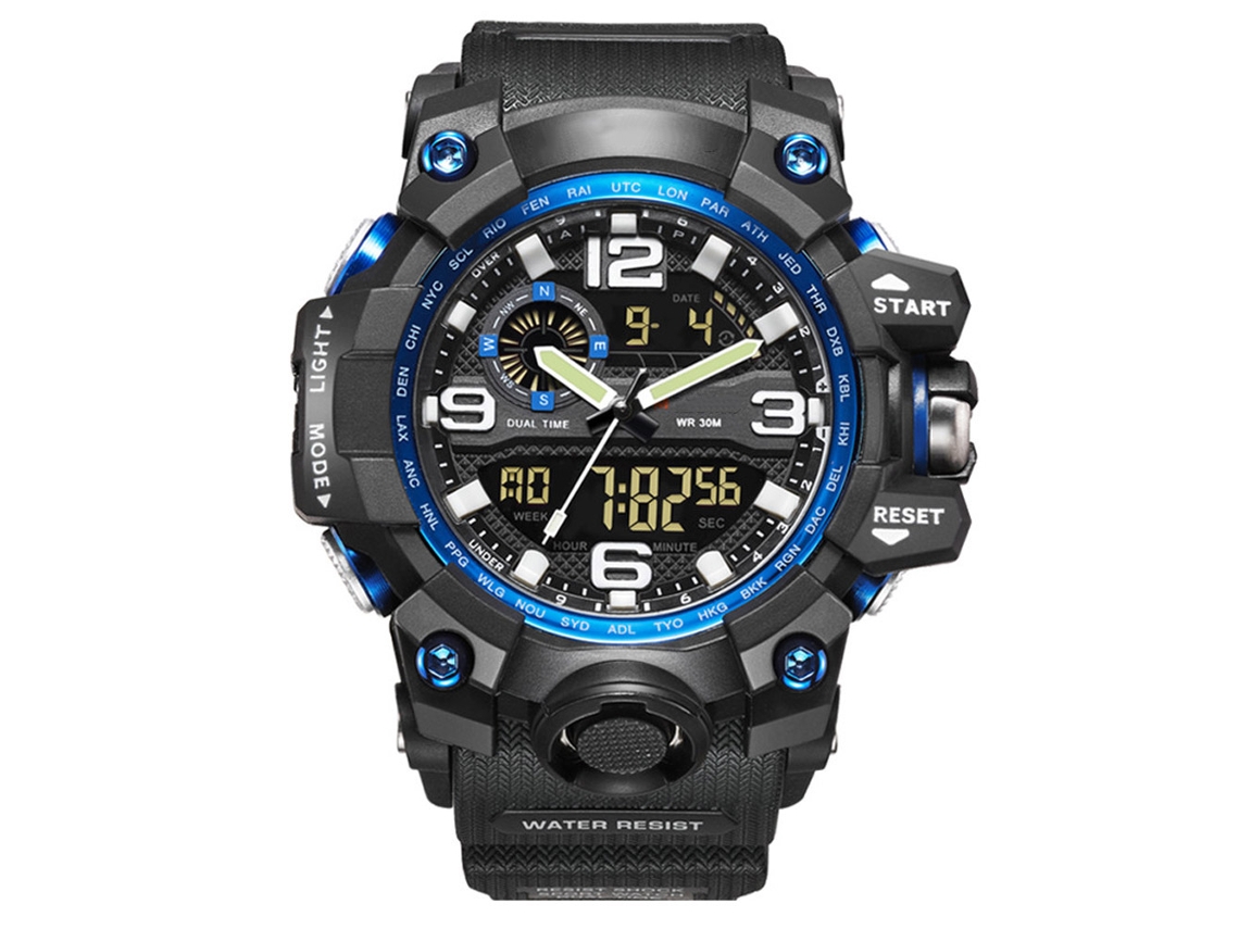 Reloj Deportivo Hombre Con Esfera Digital Luminosa Y Correa De Plástico Impermeable