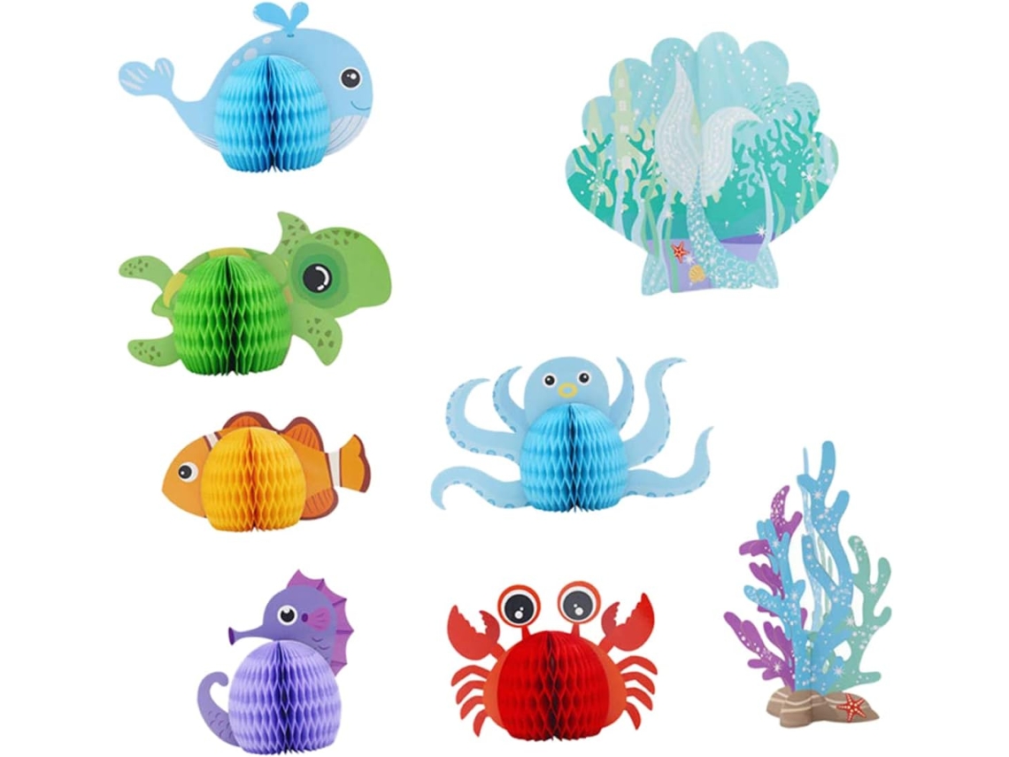 Temáticas 8 Mesa Animales Marinos Cumpleaños Fiestas Decoraciones Para Náuticas De Piezas, Centros