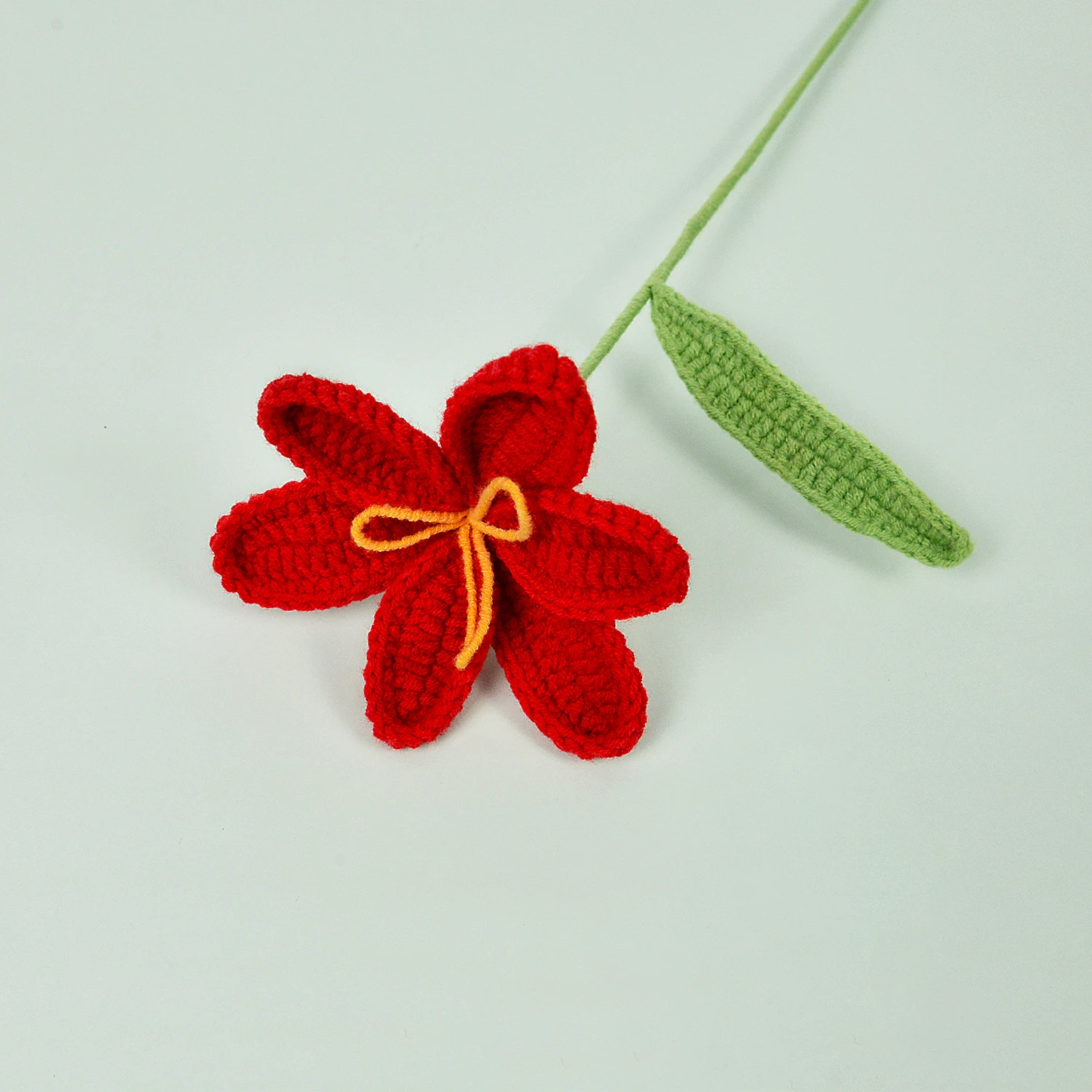 (rojo - 1 Pieza) Ramo De Tulipanes De Ganchillo, Ramo De Tulipanes Tejido A Mano, Un Regalo Perfecto Para Tu Ser Querido.