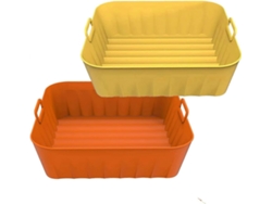 2 piezas de base cuadrada de silicona para freidora de aire de 8.2 pulgadas (3.8 pulgadas, 6.5 cuartos de galón), reutilizables, accesorios para horno microondas.