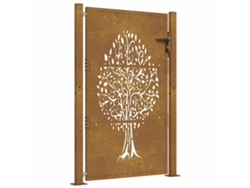 Maison Exclusive - Puerta De Jardín 100x125 Cm De Acero Corten Con Diseño De Árbol