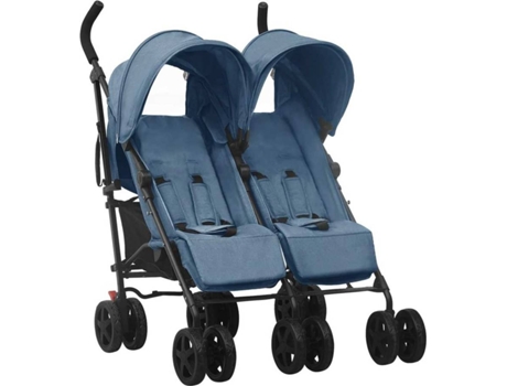 vidaXL Carrito para gemelos de acero azul marino