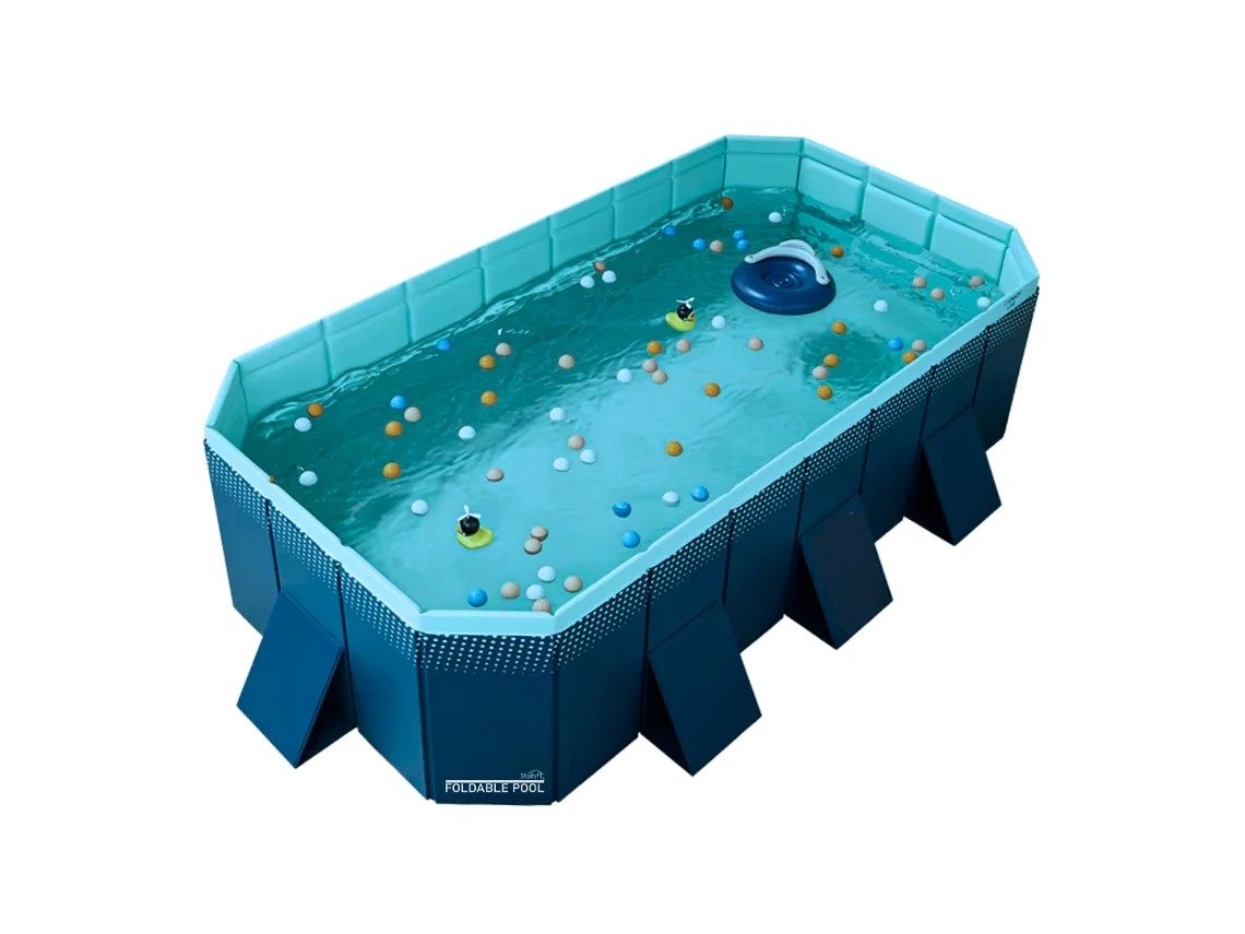 Piscina Plegable 253x113x50cm, 1000l, Piscina Para Niños, Piscina Portátil Para Perros, Piscina Desmontable, Irrompible, Industex