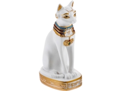 Figura De Gato Egipcio En Resina Blanca, 3,8 X 5,5 X 9,5 Cm, Decoración Para El Hogar Y La Oficina