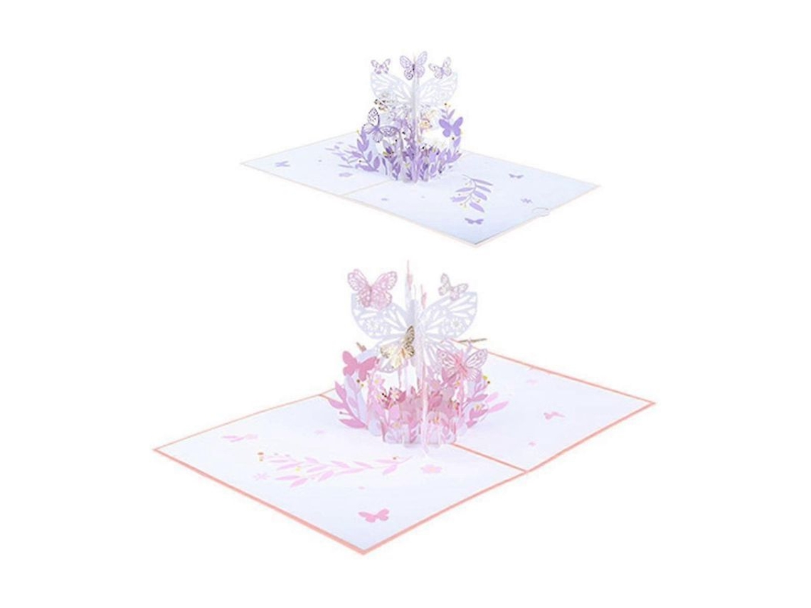 Tarjeta Desplegable Con Diseño De Mariposa 3d Hecha A Mano Para Cumpleaños, Día De La Madre O Aniversario.