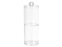 Organizador De Hisopos De Algodón De 2 Capas, Redondo, Transparente, De Plástico, Para Baño Y Dormitorio