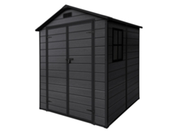 Cobertizo De Jardín Con Suelo Ecd Germany Caseta De Exterior 5m³ Gris Oscuro Plástico